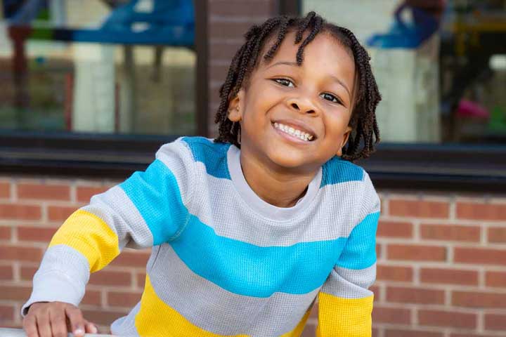 Young boy on the playground.